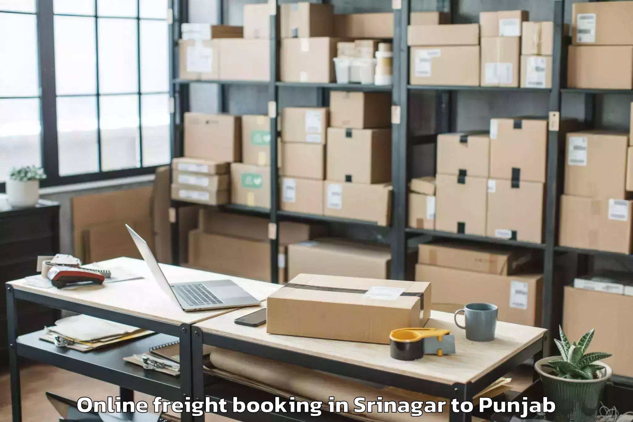 Reliable Srinagar to Kiratpur Online Freight Booking